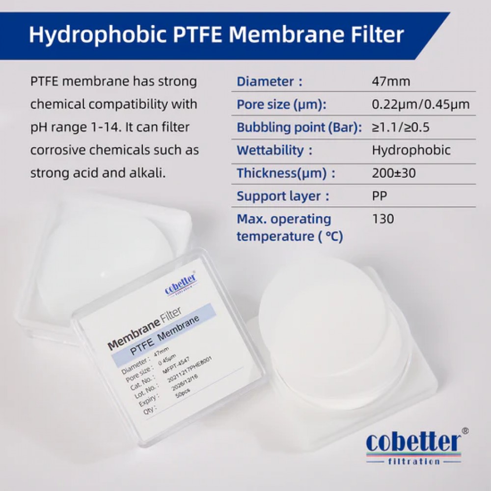 Filtros de Membrana de PTFE Hidrofóbico para Laboratório - Filtros de Disco