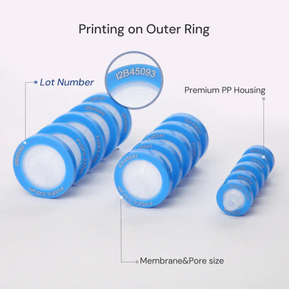 Filtros de Seringa PVDF Hidrofílicos  Não Estéreis