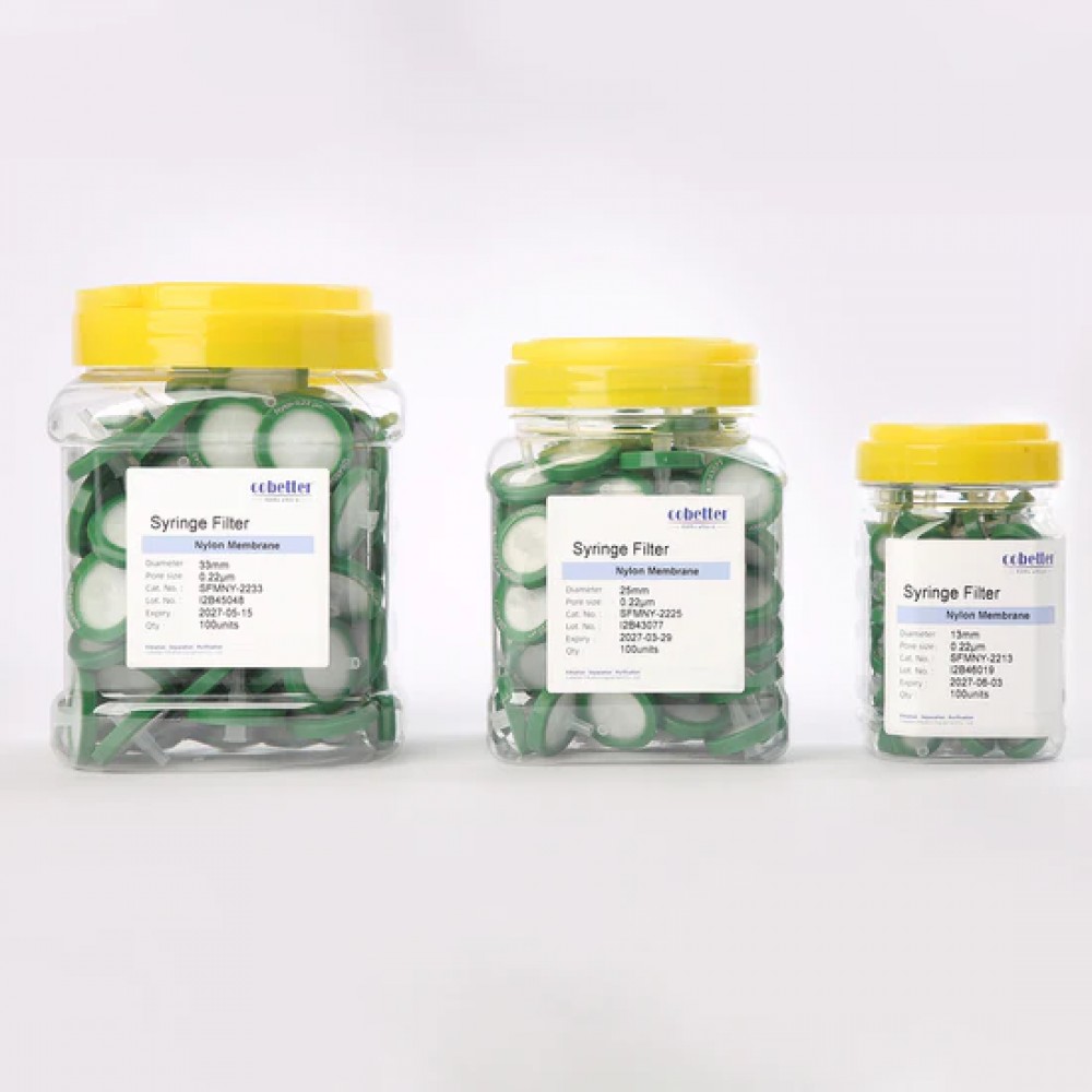 Filtros de Seringa de Nylon Hidrofílicos Verdes Não Estéreis